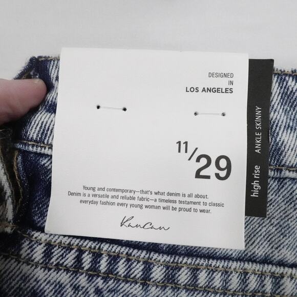 KanCan Jeans Womens 11 29 Blue Distressed High Rise Ankle Skinny Raw Hem Denim - Picture 4 of 15